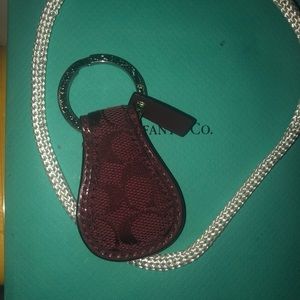 COACH KEY FOB KEY CHAIN KEYCHAIN MAROON CC PURSE